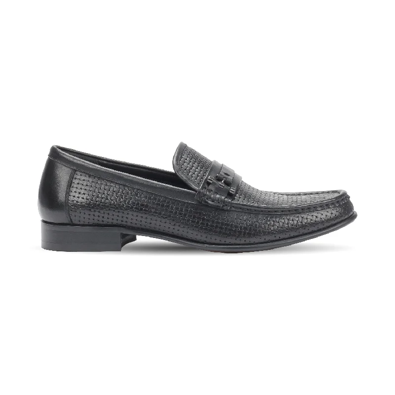 Men's loafers with a stretchy side panel for a better fitRoyce Braided Formal Dress Loafers for Men