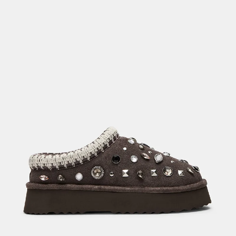 Men's loafers with a decorative buckleSELENA-R GREY SUEDE