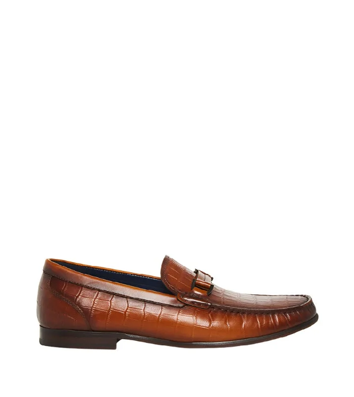 Men's loafers with a memory foam insoleSHAW COGNAC LEATHER