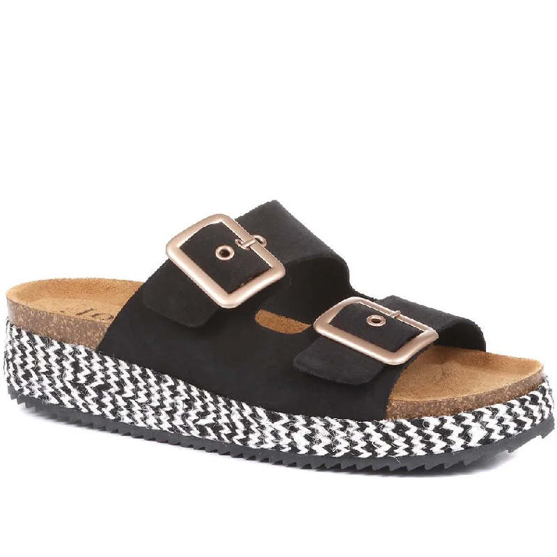 Men's casual shoes with a contrast sole colorTammy Double Buckle Mule Sandals - TAMMY / 322 039