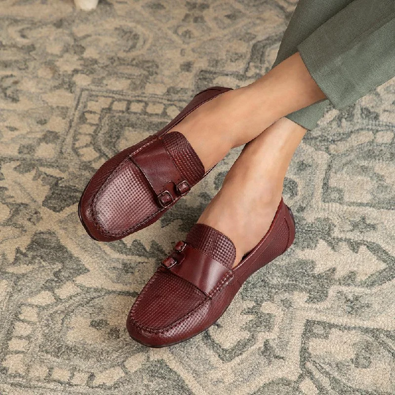 Men's loafers with a contrast stitching detailThe Yosa Tan Men's Double Monk Shoes Tresmode
