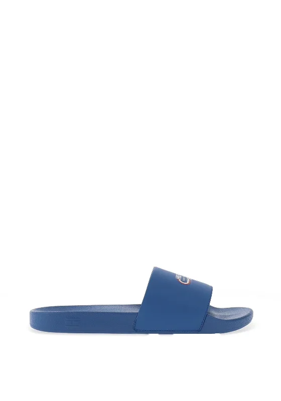 Men's casual shoes with a rubber toe cap for protectionTommy Hilfiger Oly Pool Sliders, Antique Blue