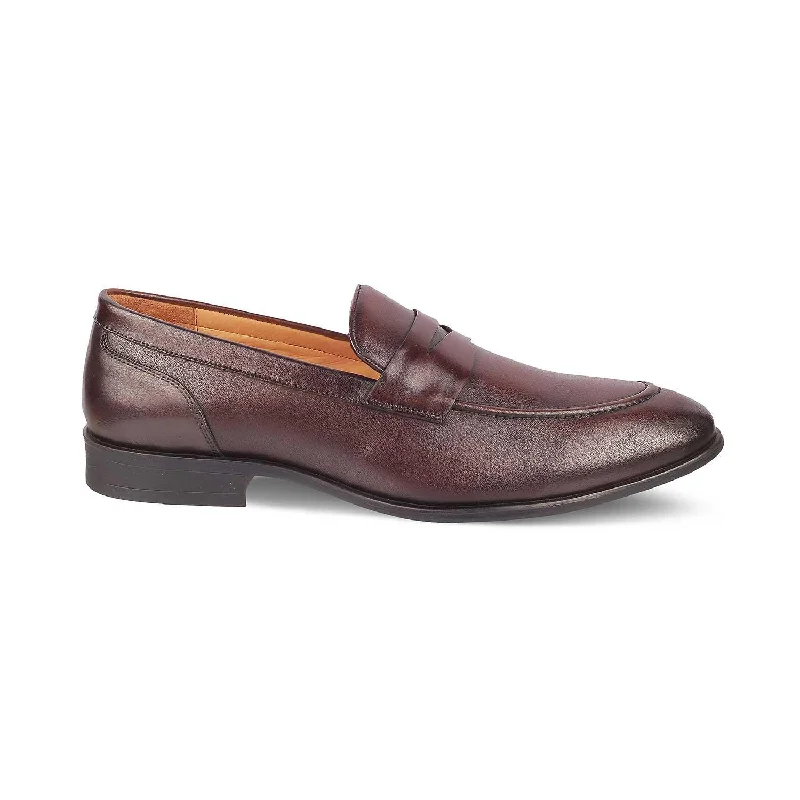 Men's leather loafers with a penny slotTresmode Dawson Brown Men's Leather Penny Loafers