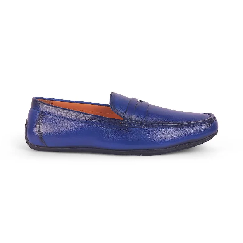 Men's loafers with a memory foam insoleTresmode Monto Blue Men's Leather Penny Driving Loafers