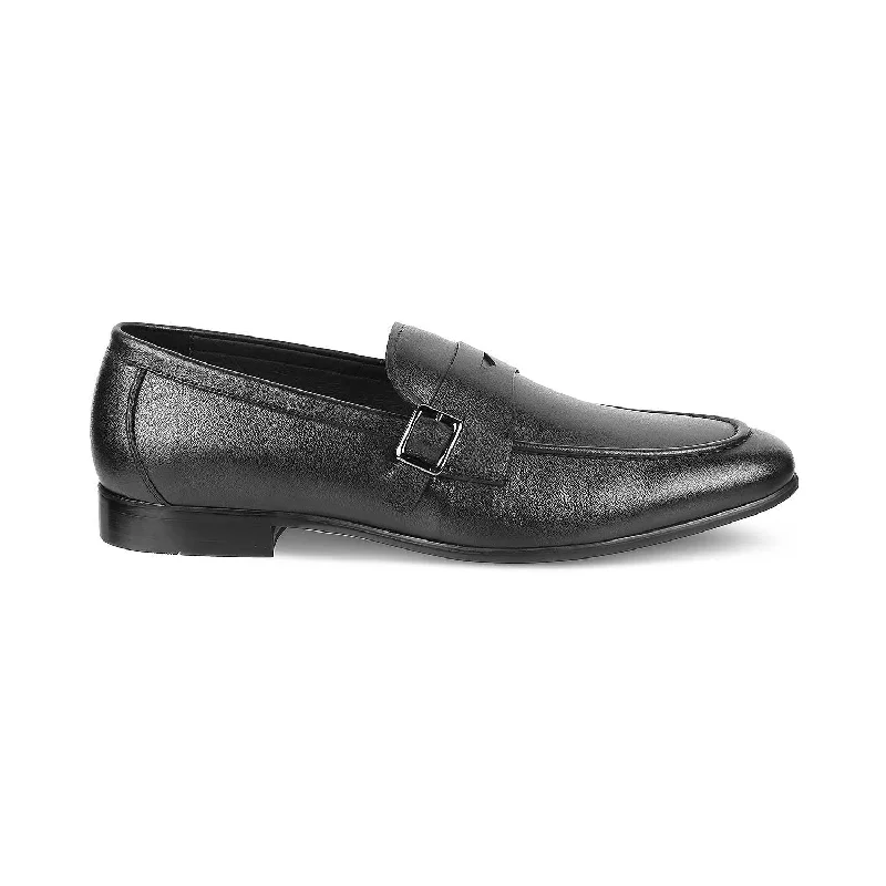 Men's loafers with a flexible sole for easy movementTresmode Neno Black Men's Leather Loafers