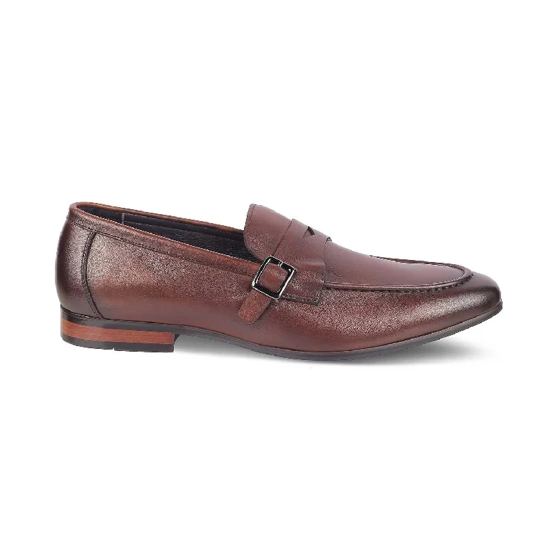 Men's loafers with a rubber sole for durabilityTresmode Neno Brown Men's Leather Loafers