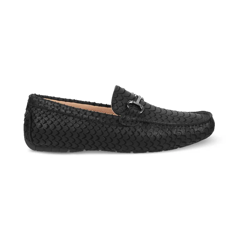 Slip - on men's loafers for easy wearTresmode Sofi Black Men's Leather Driving Loafers