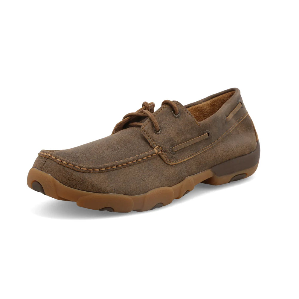 Men's casual shoes with a contrast sole colorTwisted X Men's Boat Shoe Driving Moc- Bomber