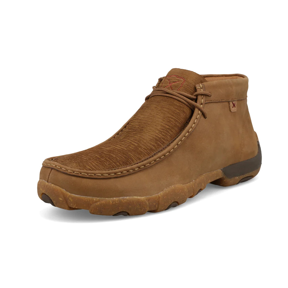 Men's casual shoes with a flexible rubber outsoleTwisted X Men's Chukka Driving Moc in Burnt Sand