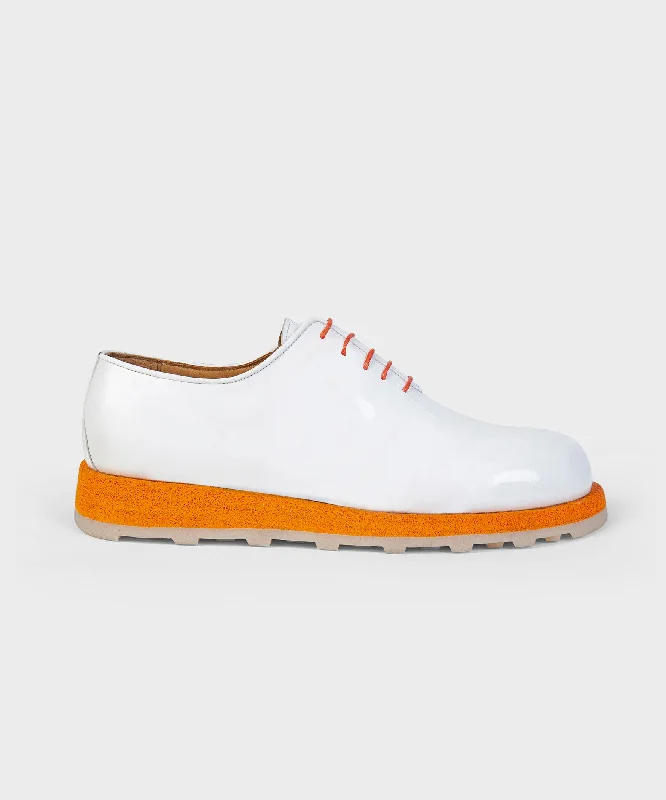 Men's loafers with a removable insole for cleaningWhite and Orange