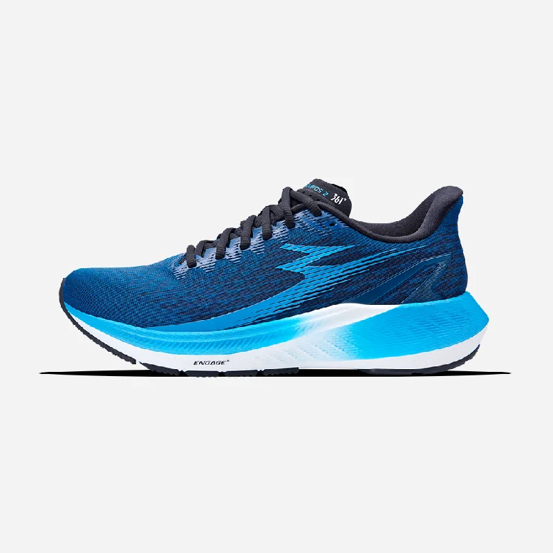 Men's lightweight running shoes with a mesh upper361-KAIROS 2: Peacock Blue/Jewel