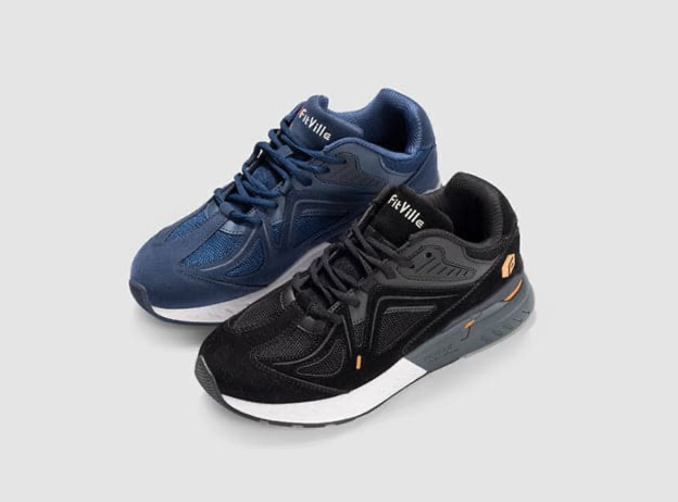 Men's running shoes with a breathable liningFitVille Men's Rebound Core Walking Shoes V1 2-Pair Bundle