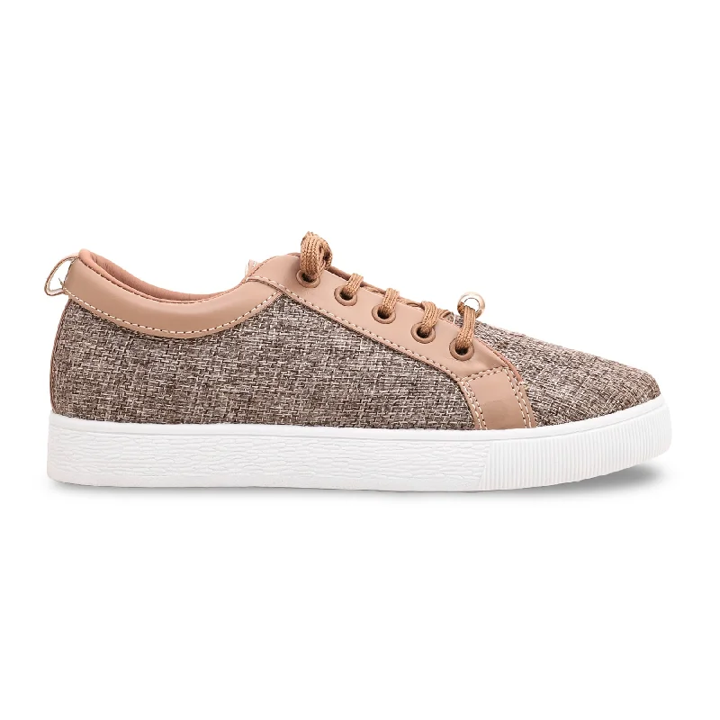 Men's sneakers with a decorative logo on the sideBeige Casual Sneaker AT7271