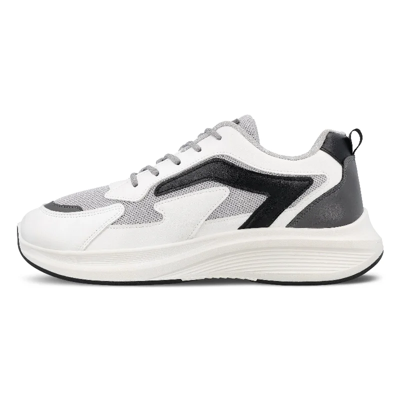 Men's lightweight walking shoes with a breathable mesh upperMen's Lace-up Walking Shoe - WS9129 White Black
