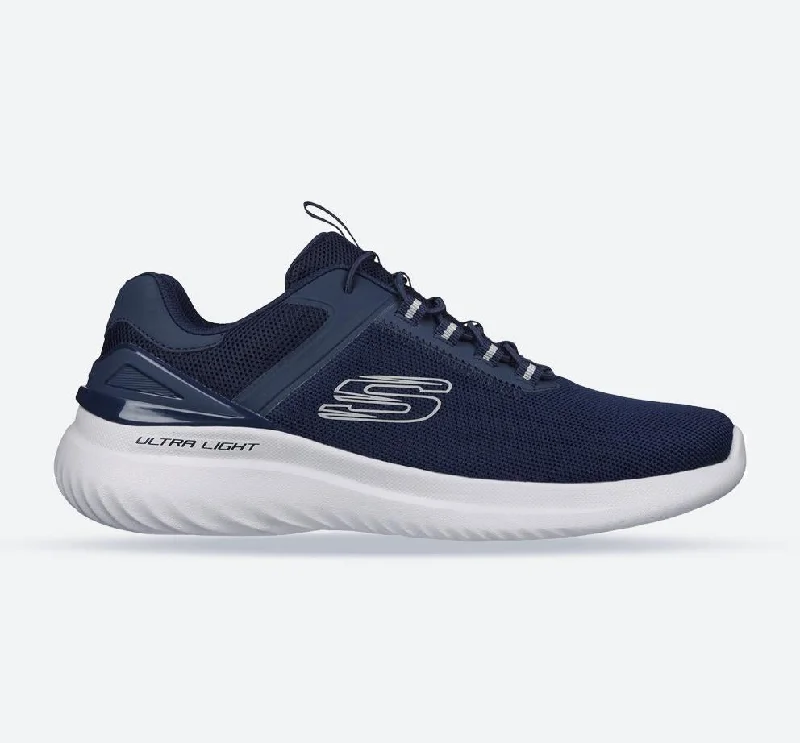 Men's sneakers in a bold color like neon greenMen's Wide Fit Skechers 232673 Bounder 2.0 Anako Sneakers - Navy