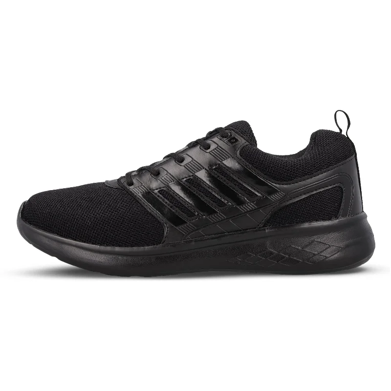 Men's walking shoes with a durable outer soleWalkaroo Men Lace-up Training Shoes - WS3008 Black Black Men's walking shoes with a durable outer soleWalkaroo Men Lace-up Training Shoes - WS3008 Black Black