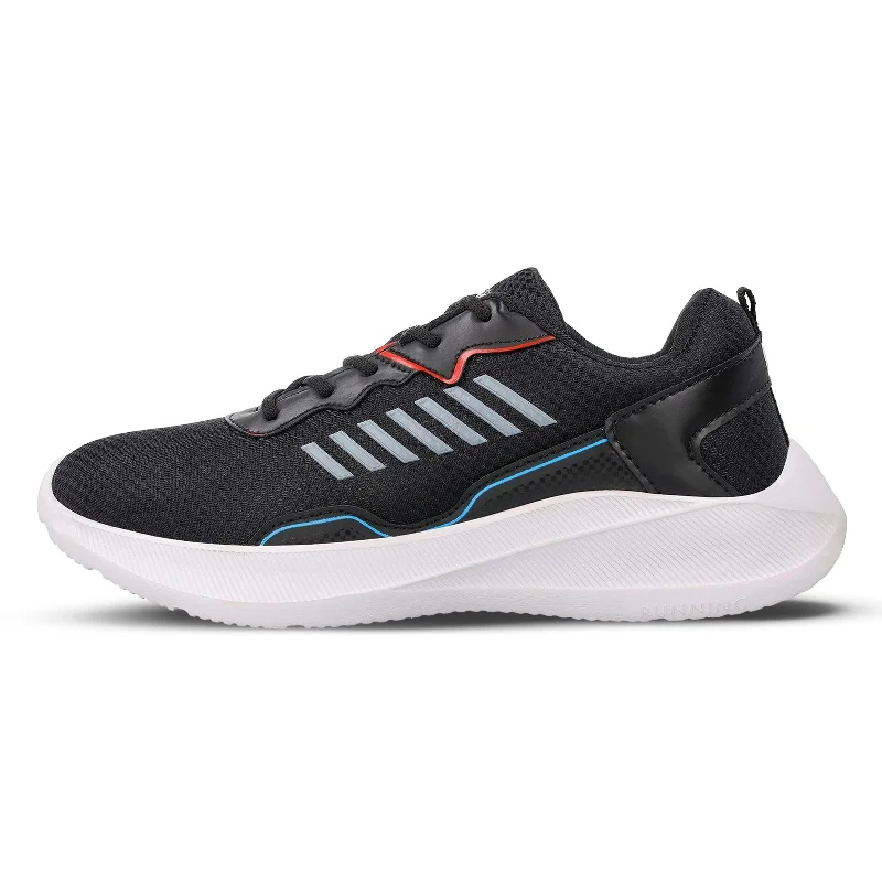 Men's walking shoes with a brightly colored designMen's Lace-up Sports Shoe - WS3051 Black