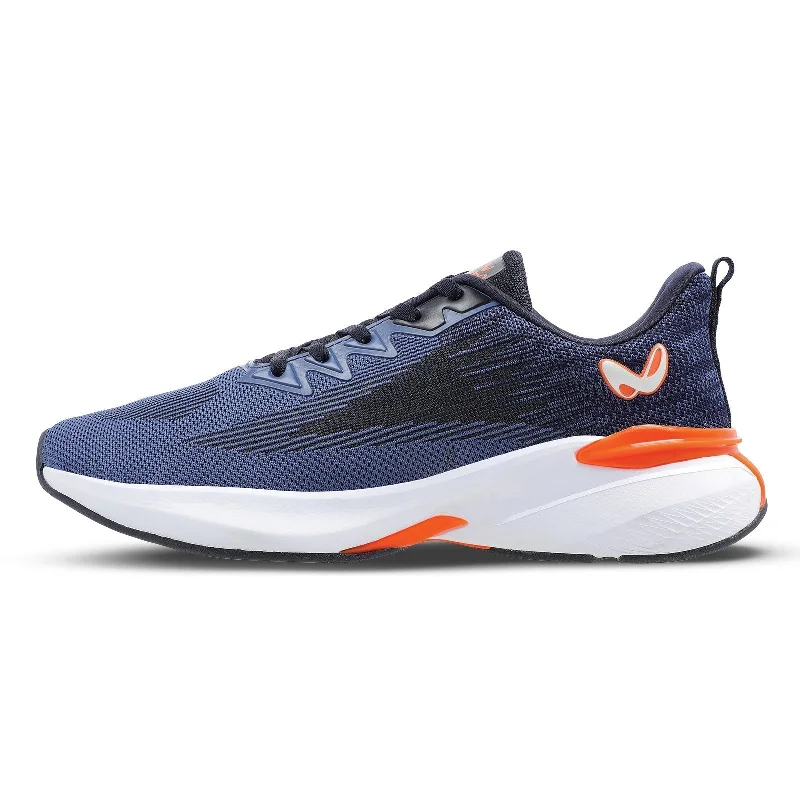 Men's walking shoes with a supportive midfoot strapWalkaroo Running Shoes for Men - WS9092 Navy Blue orange