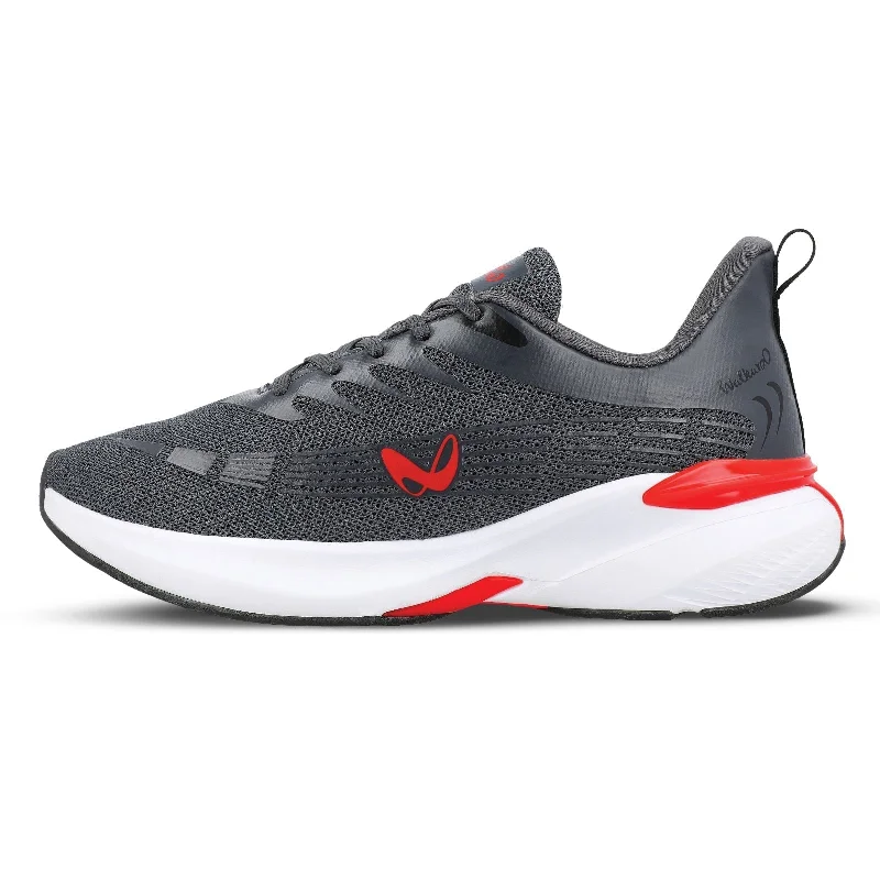 Men's lightweight walking shoes with a breathable mesh upperWalkaroo Running Shoes for Men  - WS9096 Grey Red