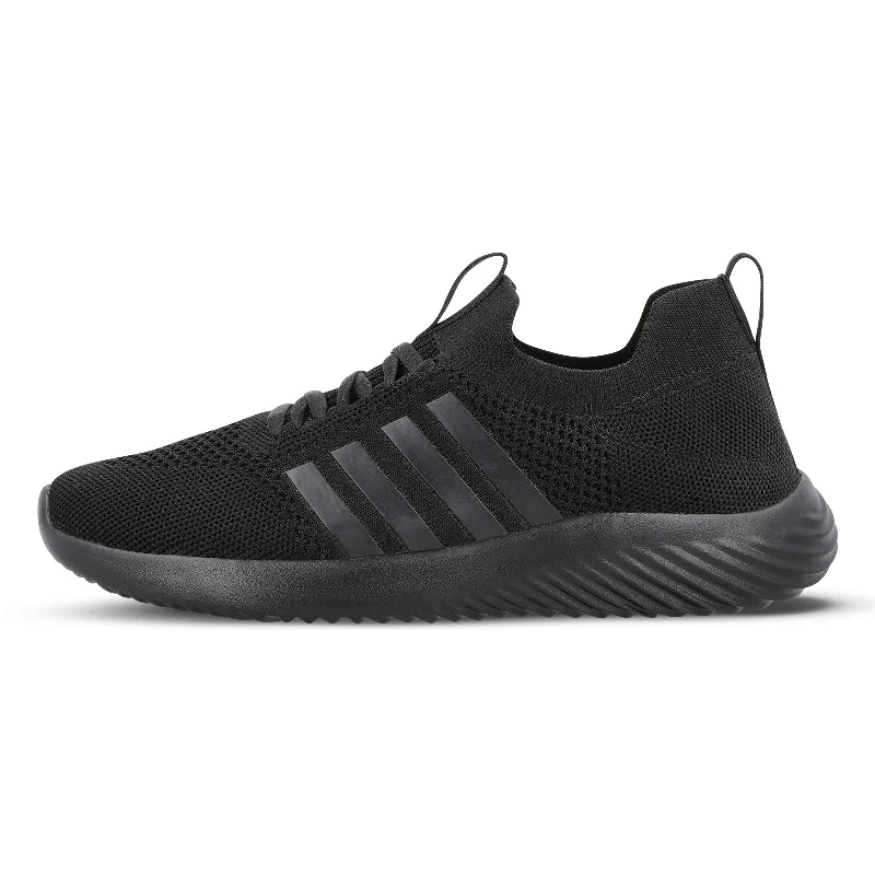 Men's walking shoes with a flexible sole for easy movementWalkaroo Men Lace-up Sock Shoes - WS9509 Black Black