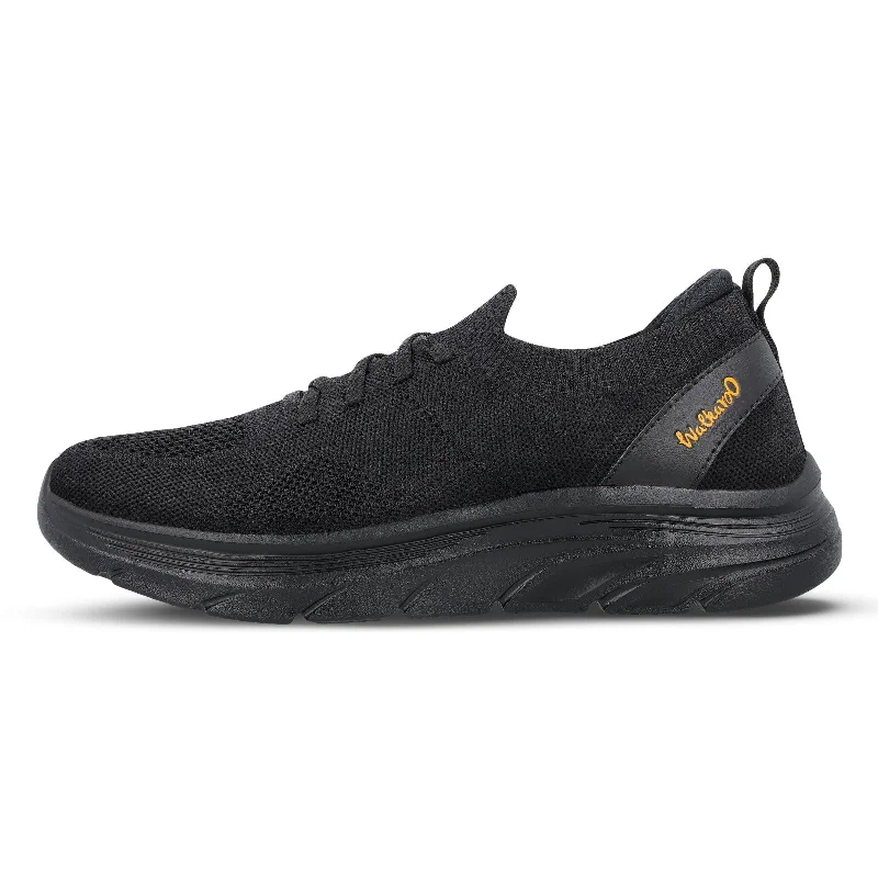 Men's lightweight walking shoes with a breathable mesh upperWalkaroo Men Sports Shoe - WS9565 Black Black