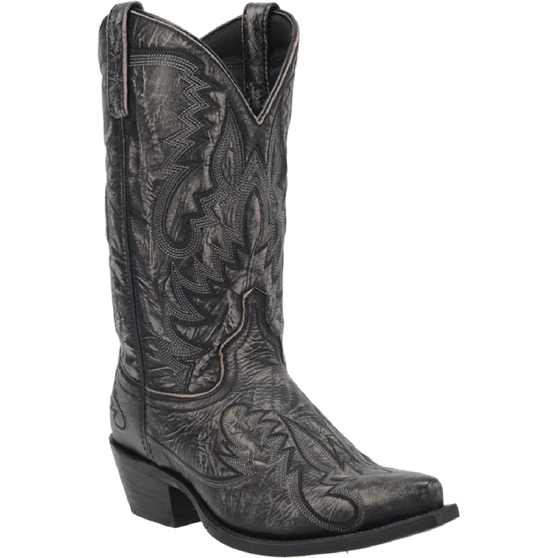 Men's cowboy boots with a tooled leather designLaredo Men's Garrett Black Leather Cowboy Boots 68407