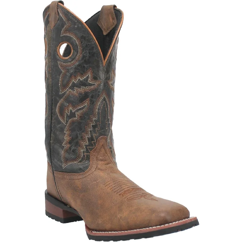 Men's cowboy boots with a decorative inlayLaredo Men's Kosar Tan/Black Leather Cowboy Boots 7937