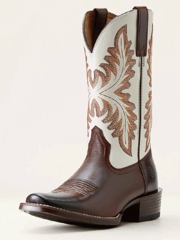 Men's genuine leather cowboy boots with a pointed toeAriat 10053762 Mens Renegade Cowboy Boot Crema Mahogany