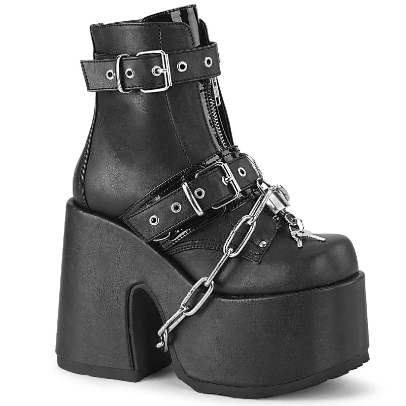 Suede men's ankle boots with a classic buckle designCamel-205