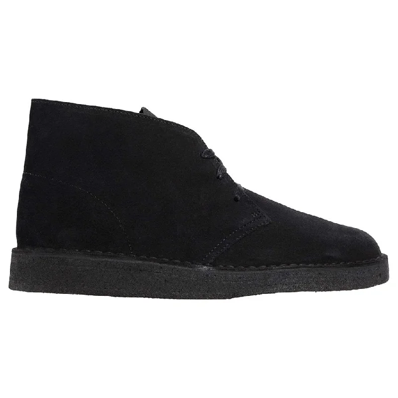 Men's ankle boots with a double - buckle strapDesert Coal Suede Leather Men's Boots