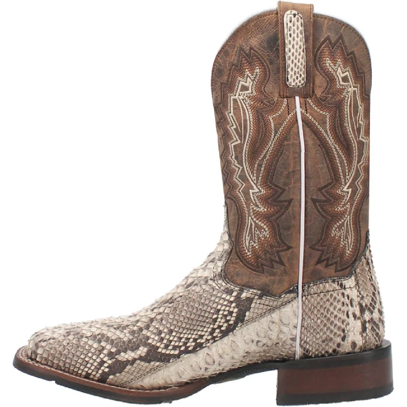 Men's cowboy boots with a leather lining for comfortDan Post Natural  Brown Python Western Boot
