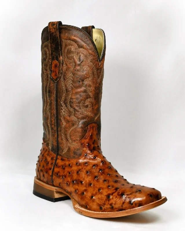 Alligator - print men's cowboy boots for a bold lookCowtown Men's Ostrich Print Square Toe Boot
