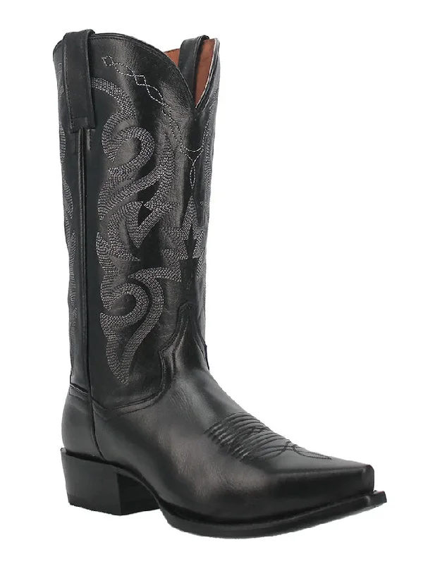 Men's cowboy boots with a leather sole for a classic lookDan Post DP2140 Mens Milwaukee Snip Toe Western Boot Black