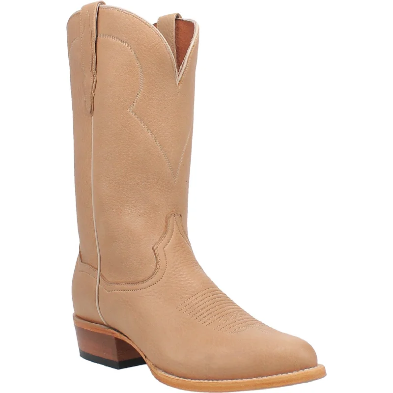 Men's cowboy boots with a concho belt detailDan Post Mens Pike Natural Leather Cowboy Boots