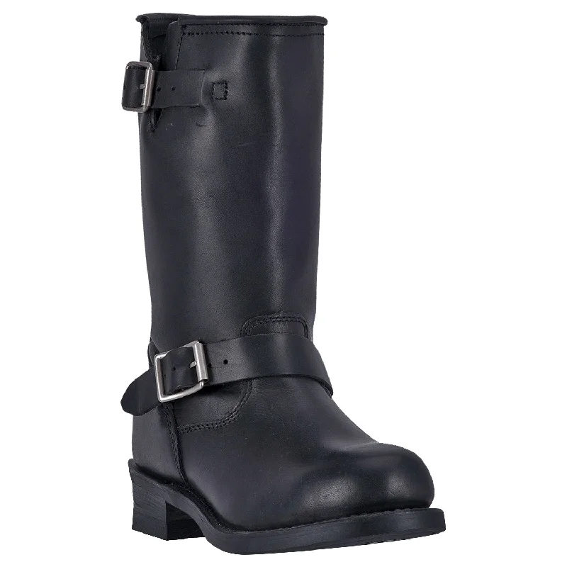 Alligator - print men's cowboy boots for a bold lookDingo Mens Rob Motorcycle Boots Leather Black
