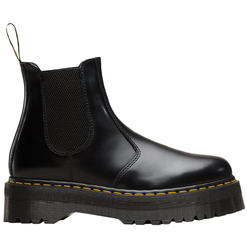 Insulated men's ankle boots for cold weather2976 Quad Smooth Leather Unisex Platform Chelsea Boots