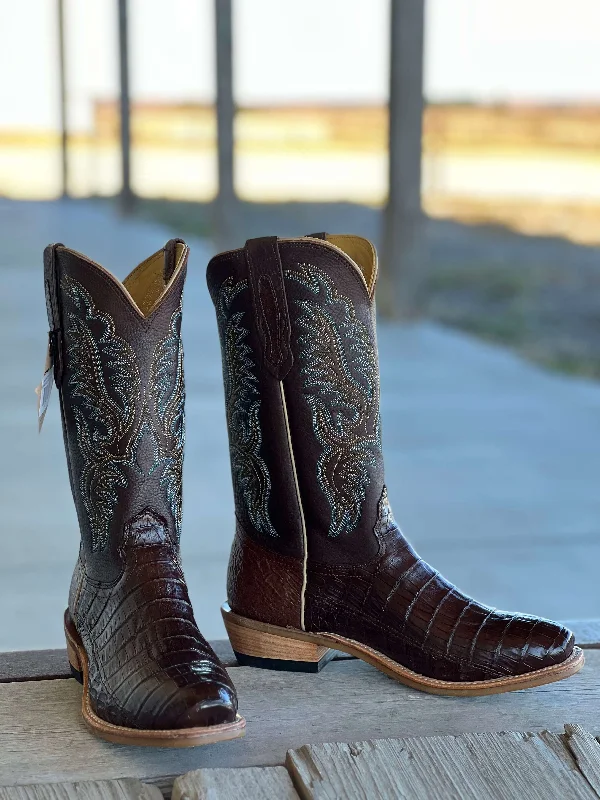 Men's cowboy boots with a heel guardFenoglio Boot Co. | Chocolate Caiman Boot