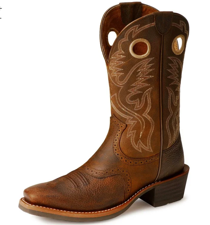 Men's cowboy boots with a suede shaftAriat Heritage Roughstock Western Boot