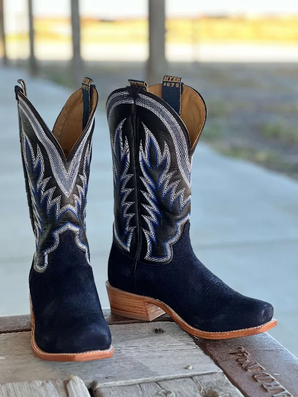 Men's cowboy boots with a leather sole for a classic lookHYER Boot Co. | Culver Blue Roughout Boot