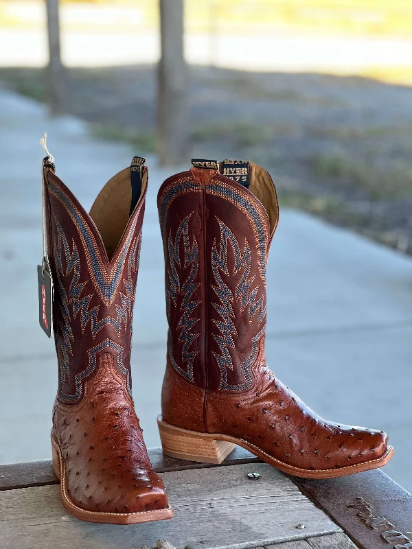 Men's cowboy boots with a leather lining for comfortHYER Boot Co. | Culver Full-Quill Waxy Ostrich Boot