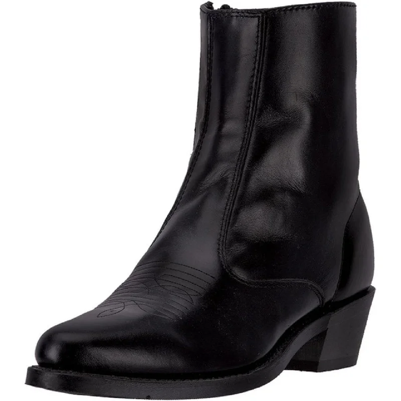 Men's cowboy boots with a rubber sole for tractionLaredo Black Zipper Western Boot