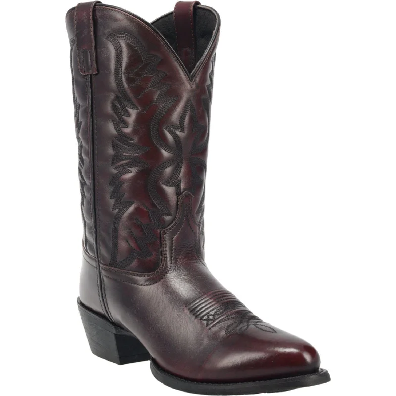 Vintage - style men's cowboy boots with a square toeLaredo Men's Birchwood Black Cherry Leather Cowboy Boots 68458