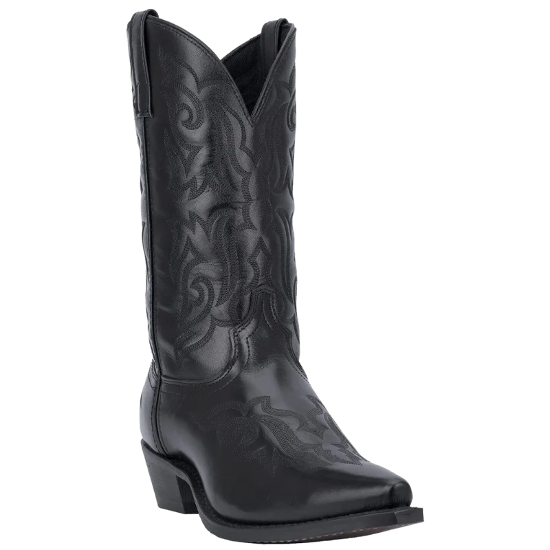 Men's cowboy boots with a scalloped edgeLaredo Men's Hawk Black Leather Cowboy Boots 6860