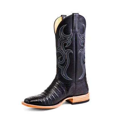 Men's cowboy boots with a silver - toned buckleMen's Black Caiman Horse Power Western Boots