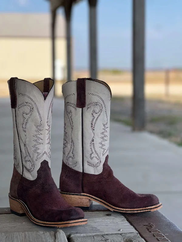 Men's genuine leather cowboy boots with a pointed toeOlathe Boot Co. | Burgundy Boar Boot