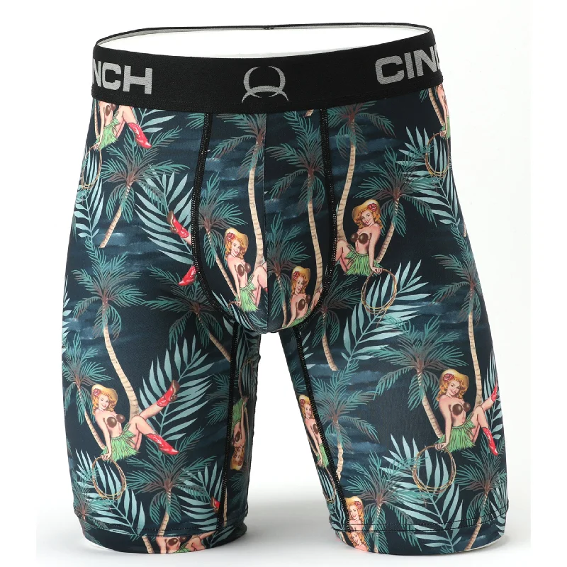 Men's western boots with a tooled leather design on the shaftCinch Men's 9" Pin Up Tropical Boxer Brief