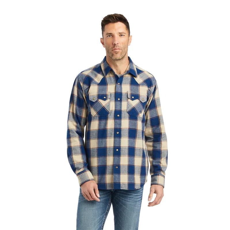 Vintage - style men's western boots with a square toe and spur ledgeAriat® Men's "Howie Retro" Snap Long Sleeve Western Shirt