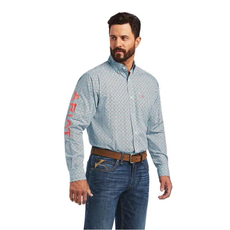 Men's western boots with a decorative concho belt and buckleAriat® Team Ivandell Men's Long Sleeve Western Shirt - Aquaville