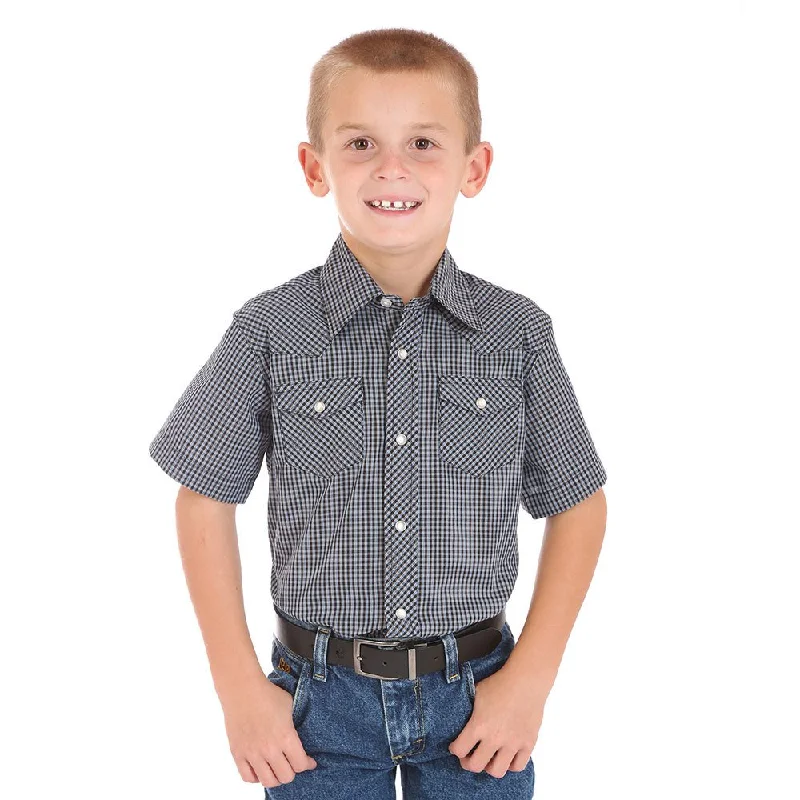 Men's western boots with a decorative concho belt and buckleWrangler Boy's Plaid Short Sleeve Shirt