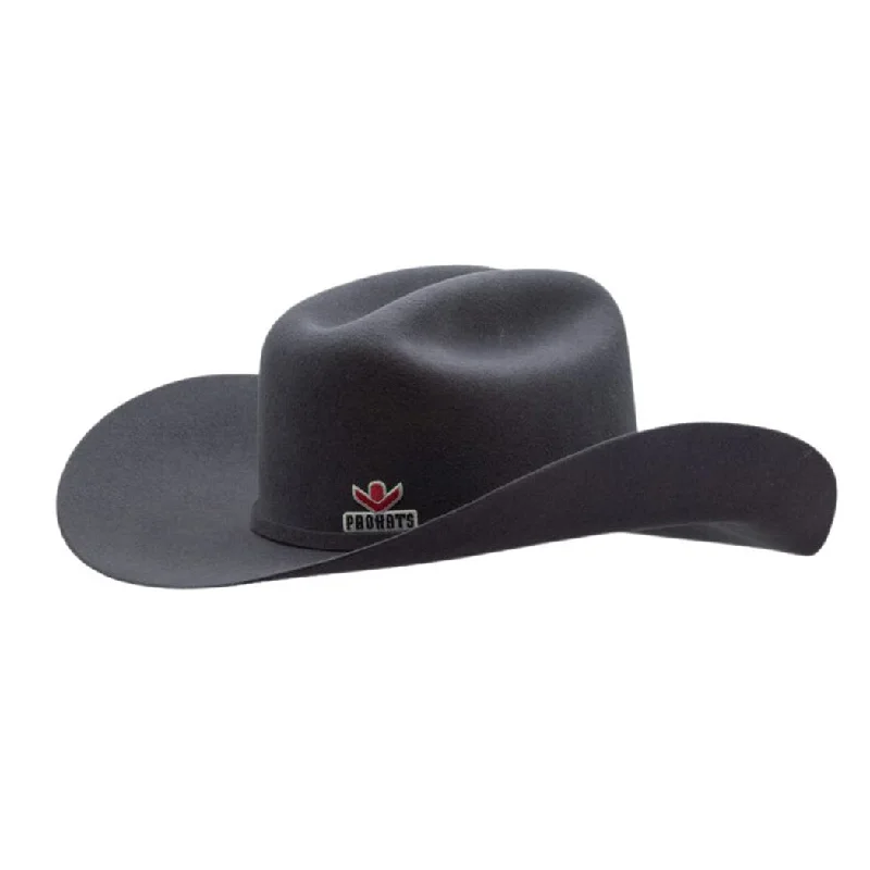 Men's western boots with a decorative concho belt and bucklePro Hats Charcoal Pre-Creased Felt Hat